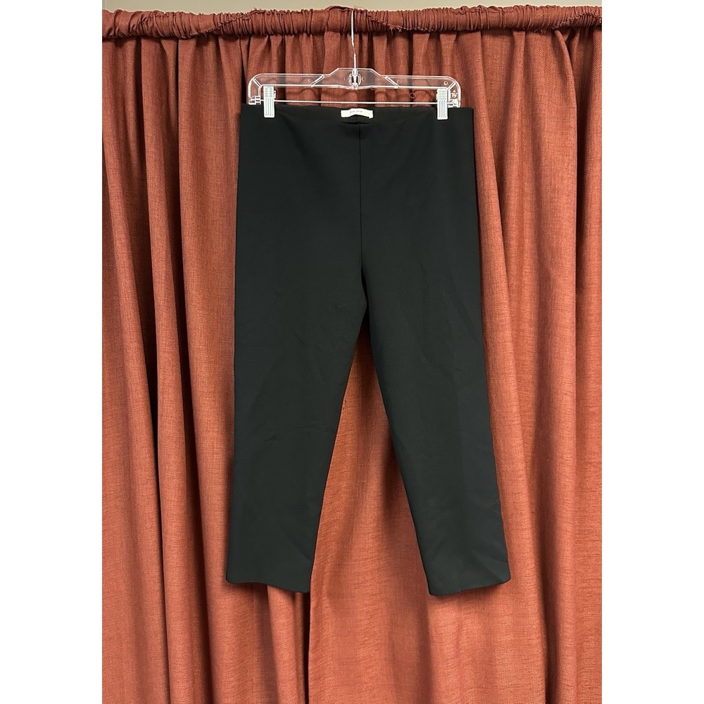 THE ROW Black Polyester Triacetate Blend Cropped Tapered Leg Pants Size Large